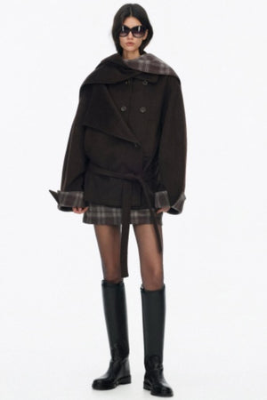 Asymmetrical Wool Coat Skirt Set-Up