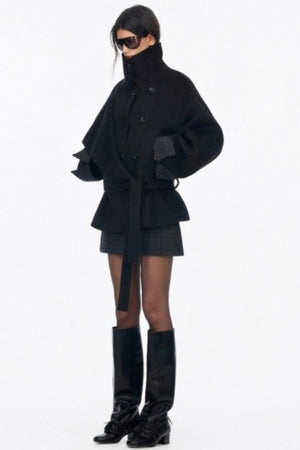 Asymmetrical Wool Coat Skirt Set-Up