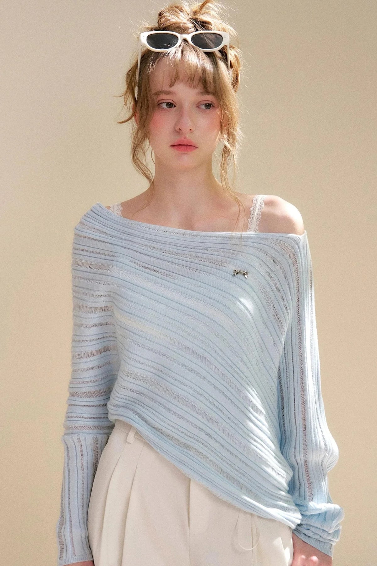 Asymmetrical Wool Knit Sweater