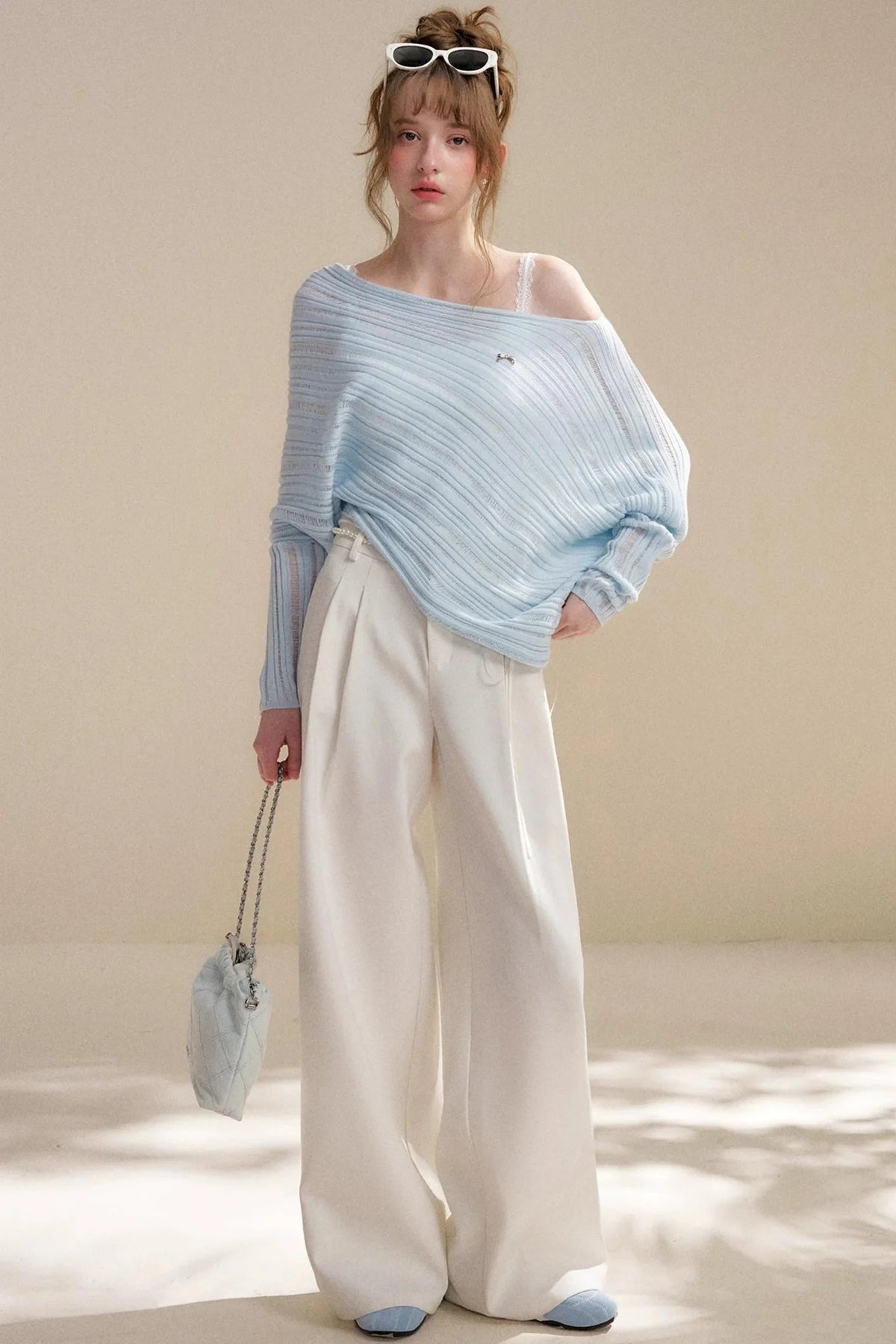 Asymmetrical Wool Knit Sweater