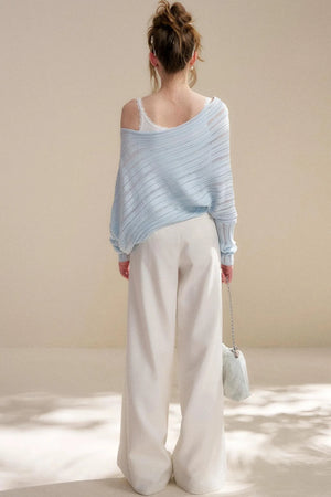 Asymmetrical Wool Knit Sweater