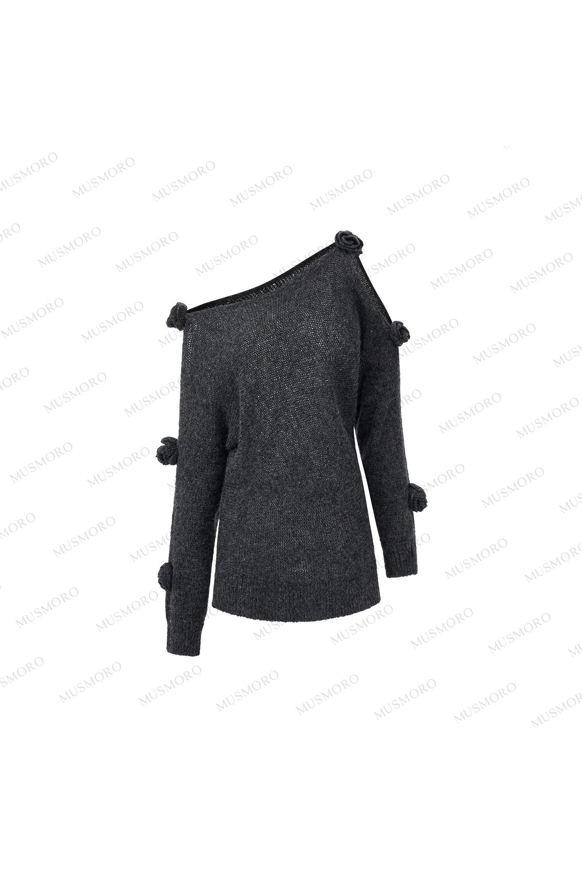 Asymmetrical Wool Mohair Knit Top
