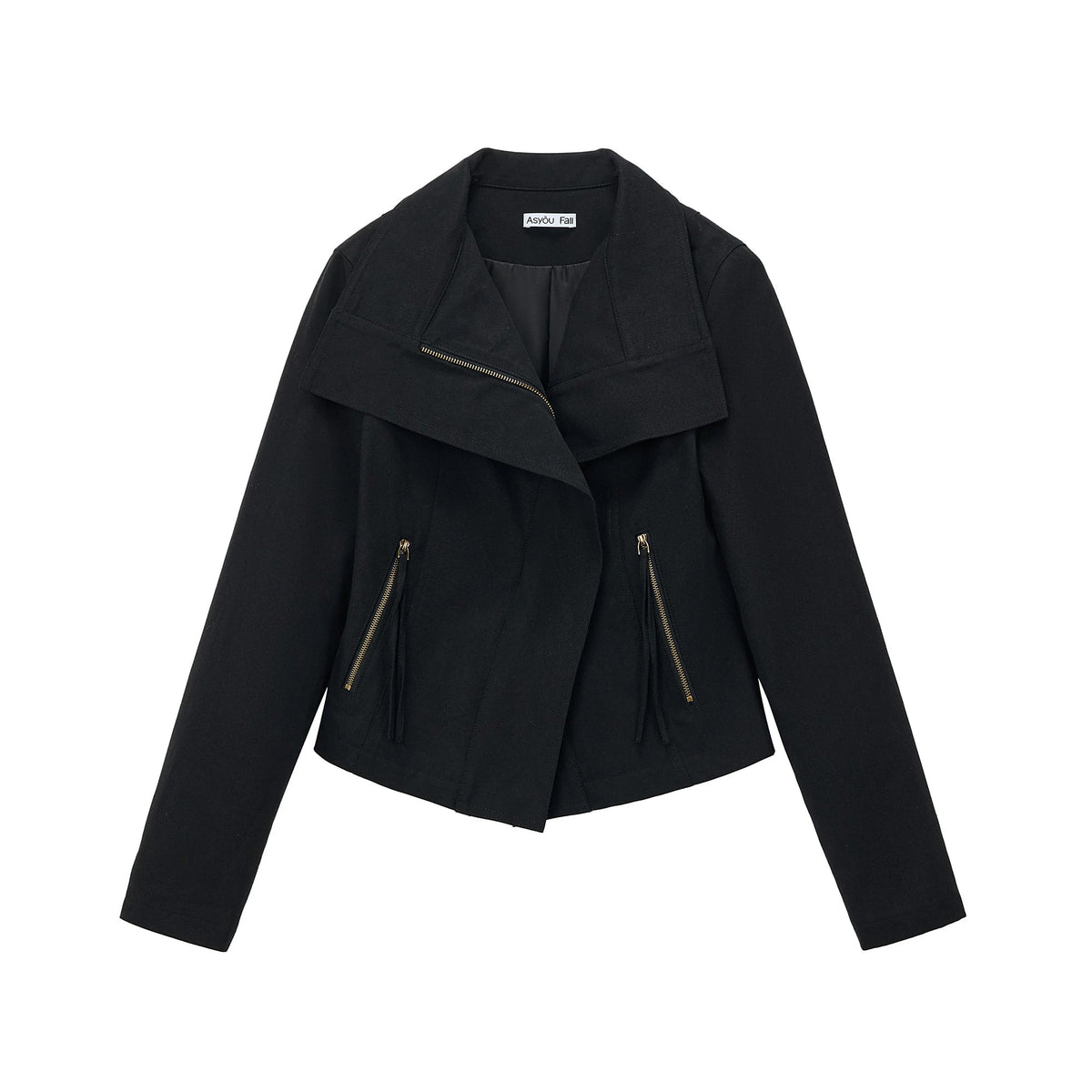 Asymmetrical Zipper Slim-Fit Top