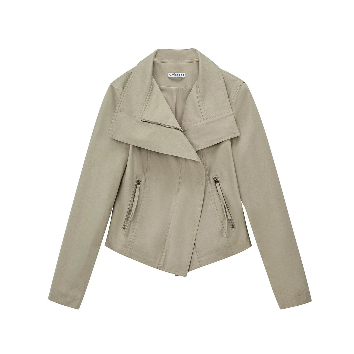 Asymmetrical Zipper Slim-Fit Top