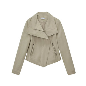 Asymmetrical Zipper Slim-Fit Top