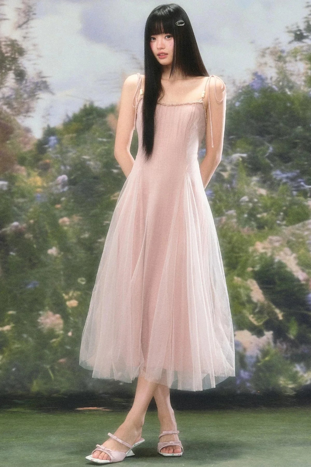 Atmospheric Pink Mesh Dress
