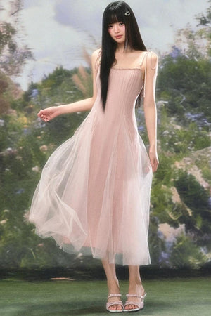 Atmospheric Pink Mesh Dress
