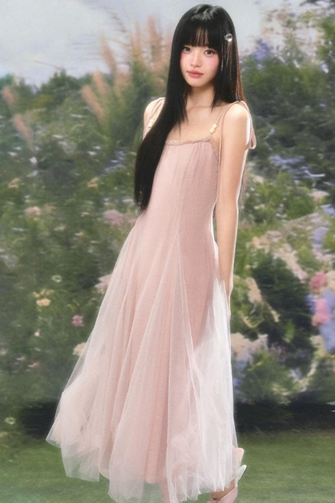 Atmospheric Pink Mesh Dress