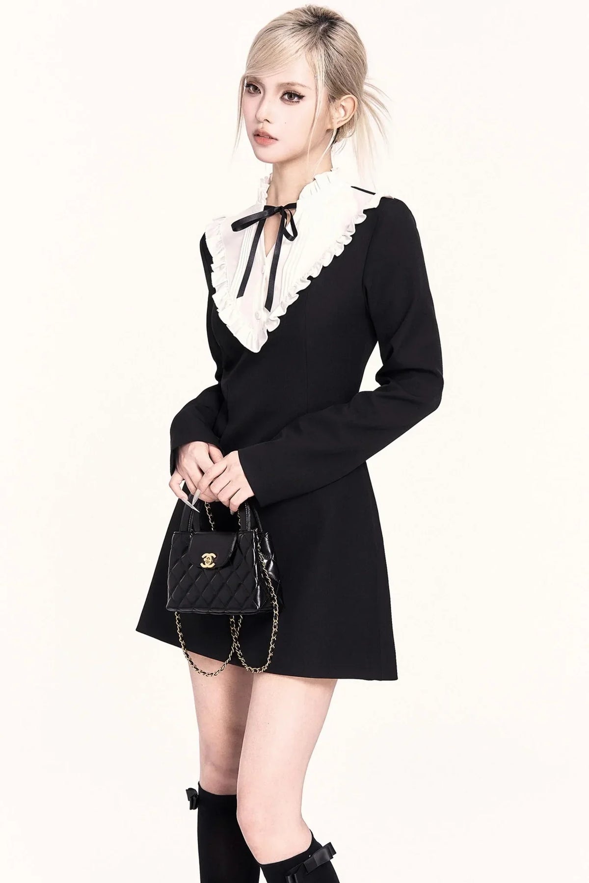 Atmospheric Woolen Shawl Dress Set-Up