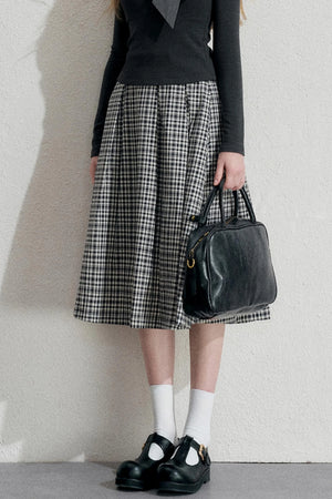 Autumn A-Line Plaid Skirt