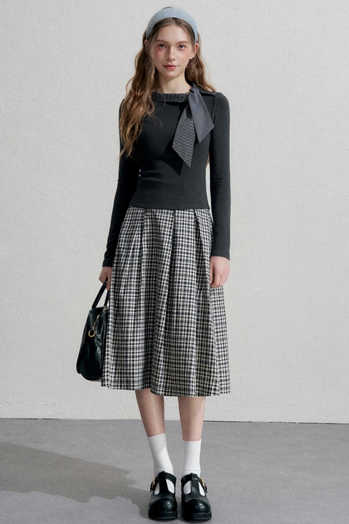 Autumn A-Line Plaid Skirt