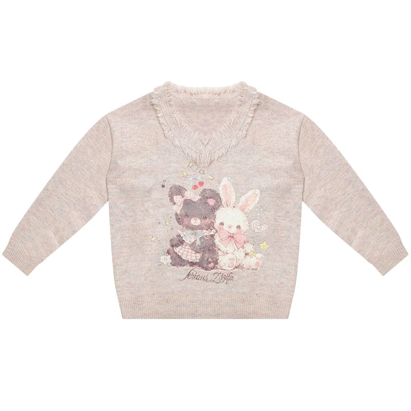 Autumn Apricot V-Neck Sweater