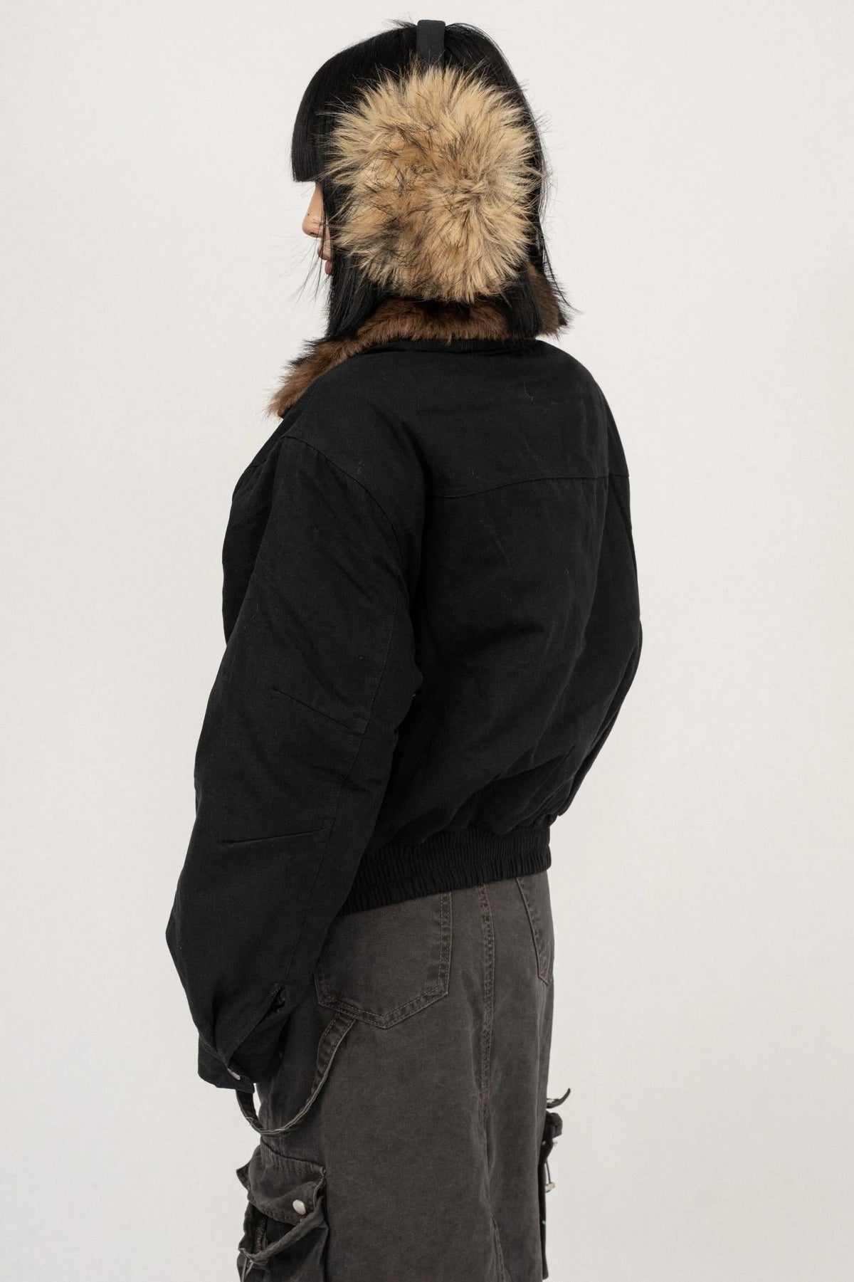Autumn Black Vintage Cotton Jacket