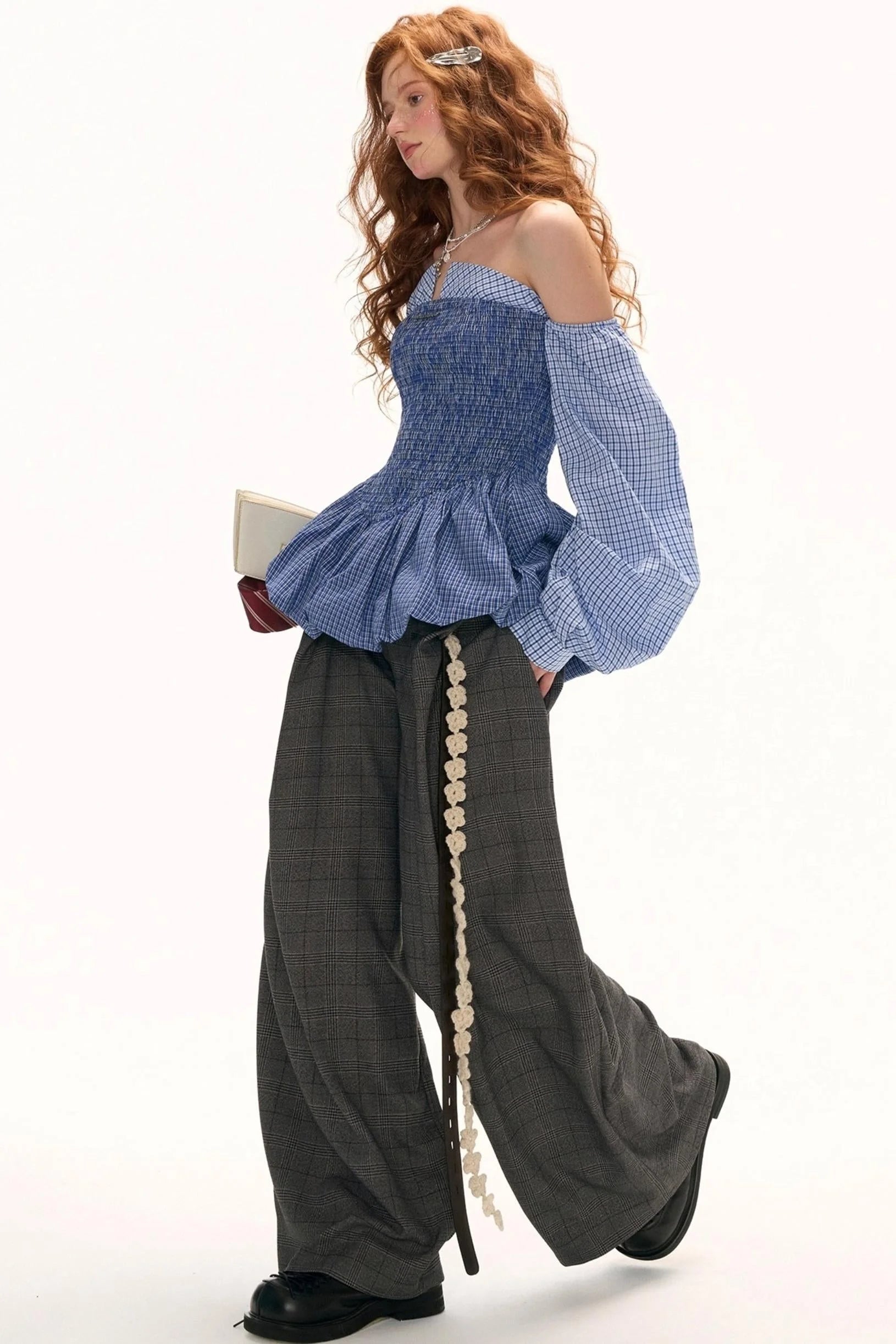 Autumn Blue Patchwork Dress