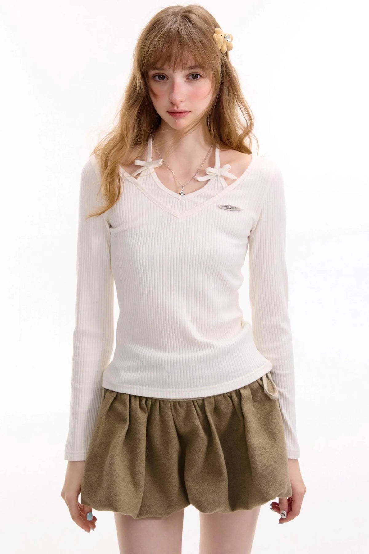 Autumn Bow Halterneck Slimming Top