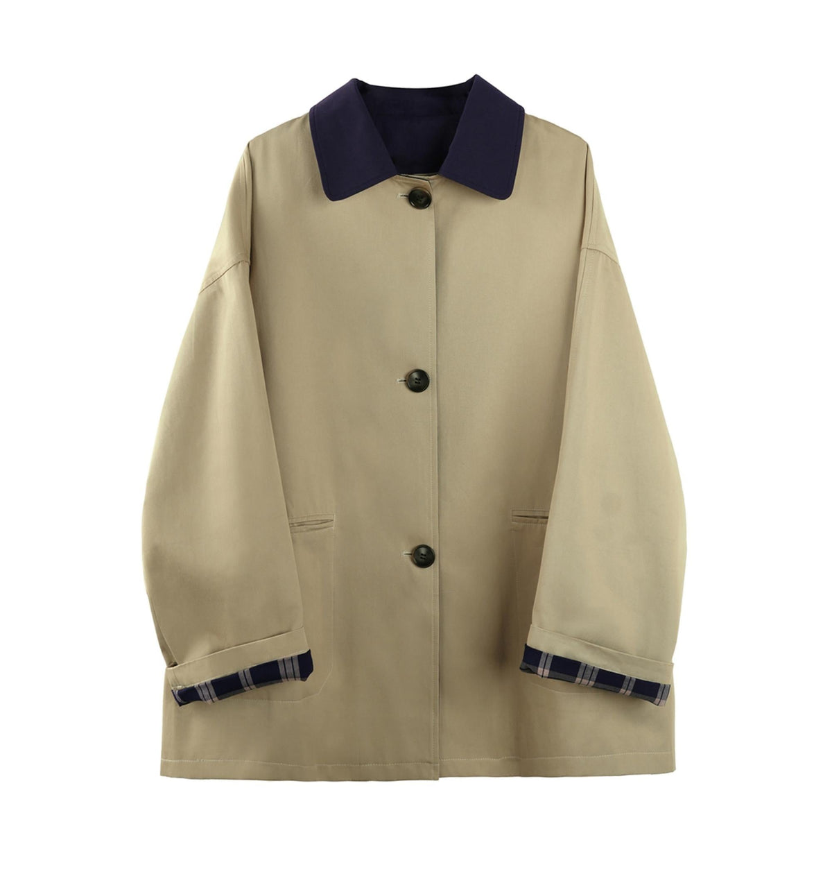 Autumn Contrast Trench Coat