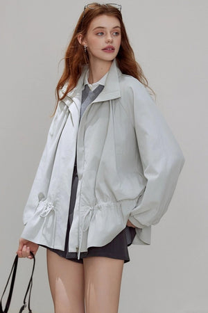 Autumn Draped Silhouette Trench Coat