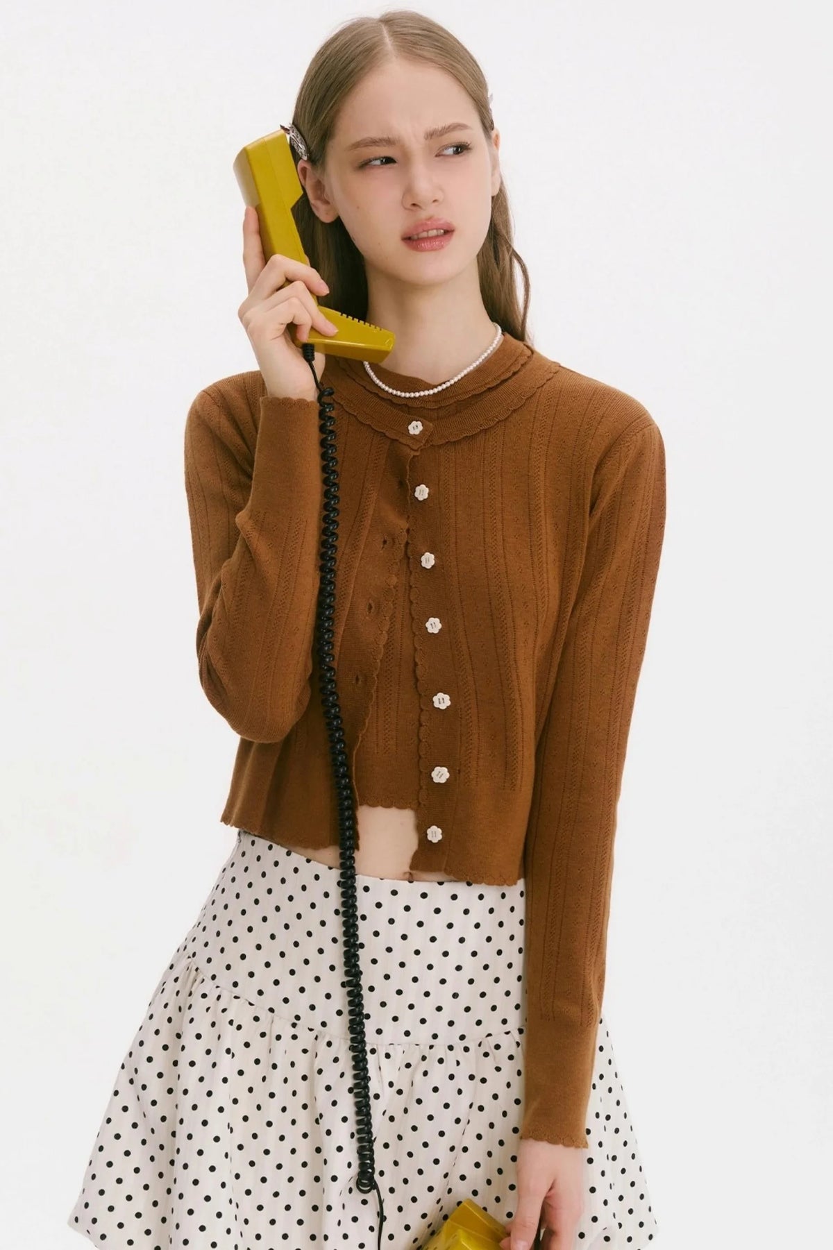 Autumn Flower Knitted Cardigan
