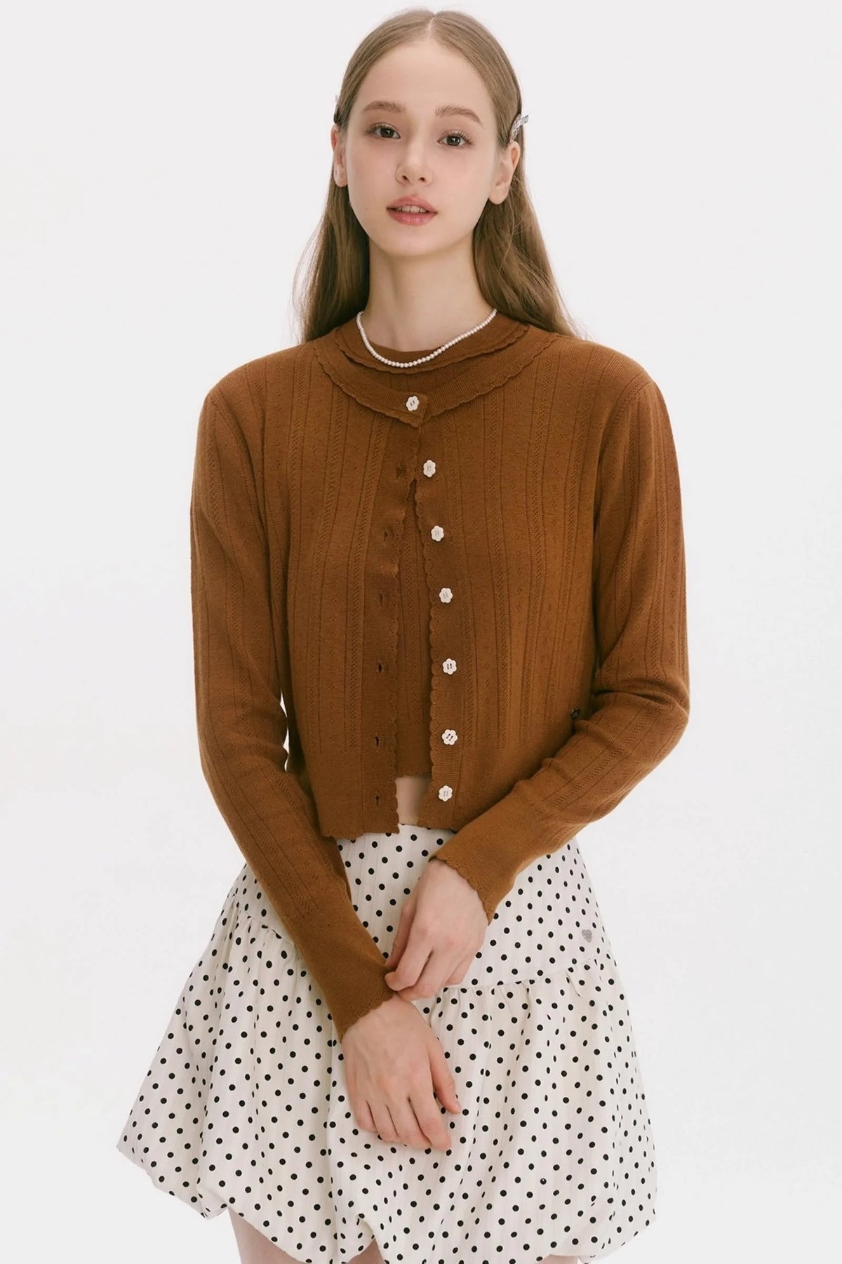 Autumn Flower Knitted Cardigan