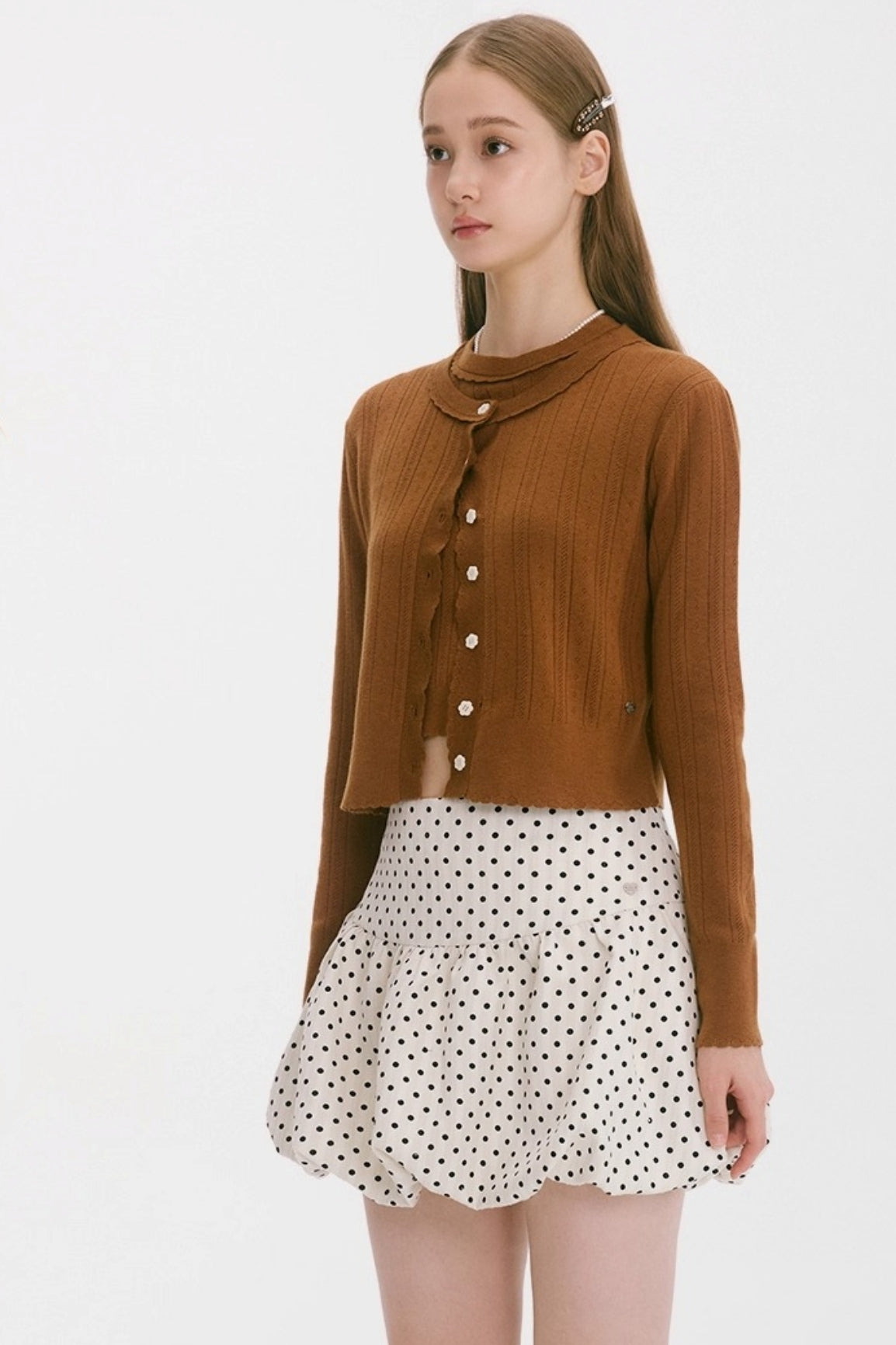 Autumn Flower Knitted Cardigan