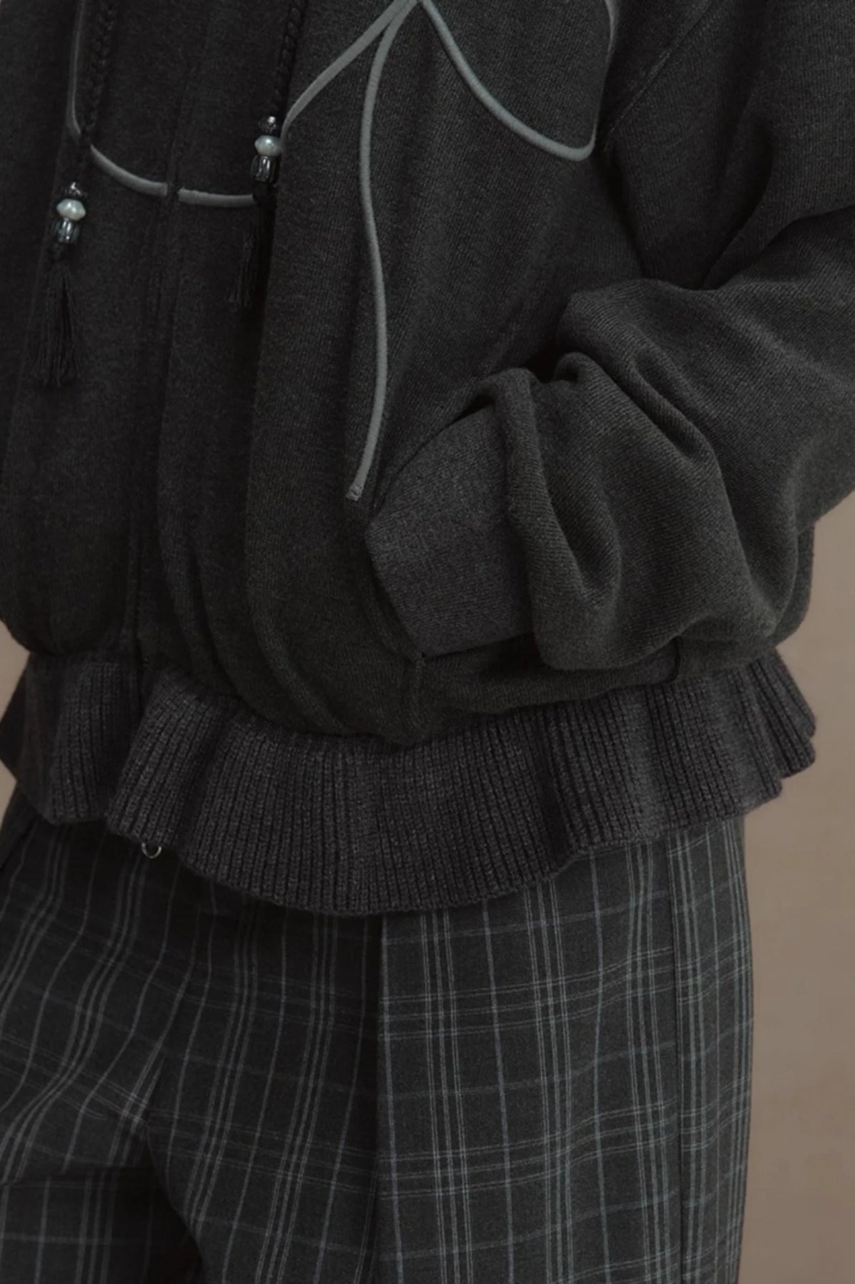 Autumn Gray Hooded Zipper Jacket