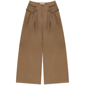 Autumn High-Waisted Slimming Brown Trousers