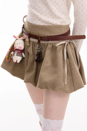 Autumn High-Waisted Woolen A-Line Skirt