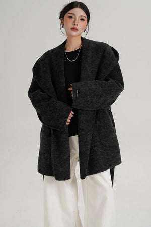 Autumn Hooded Woolen Coat