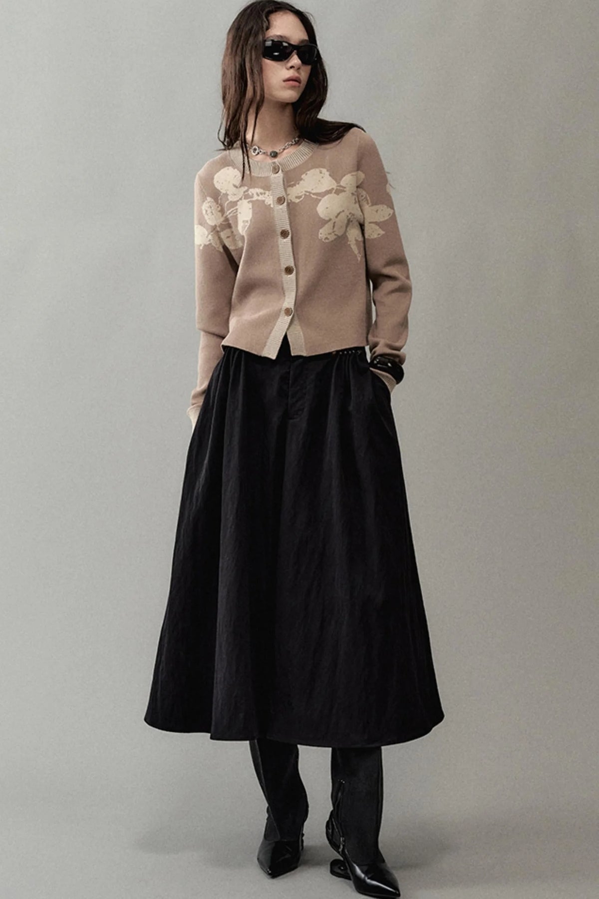 Autumn Jacquard Knitted Cardigan