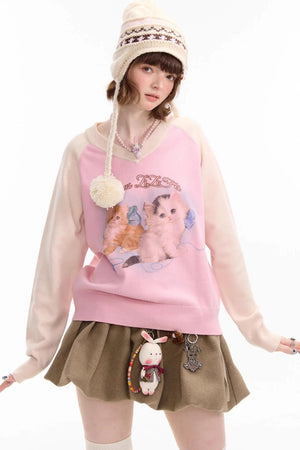 Autumn Knitted V-Neck Sweater