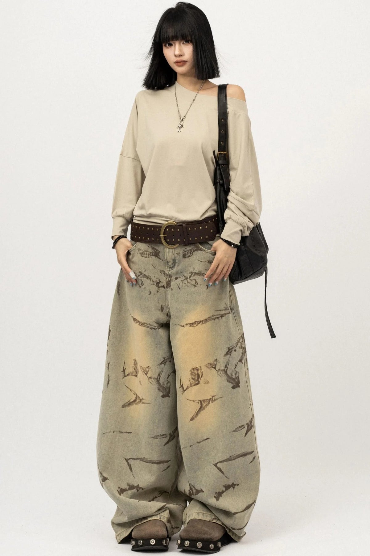 Autumn Off-Shoulder Long T-Shirt