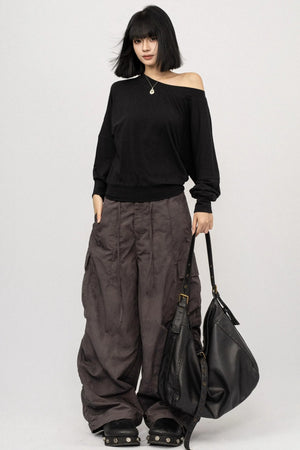 Autumn Off-Shoulder Long T-Shirt