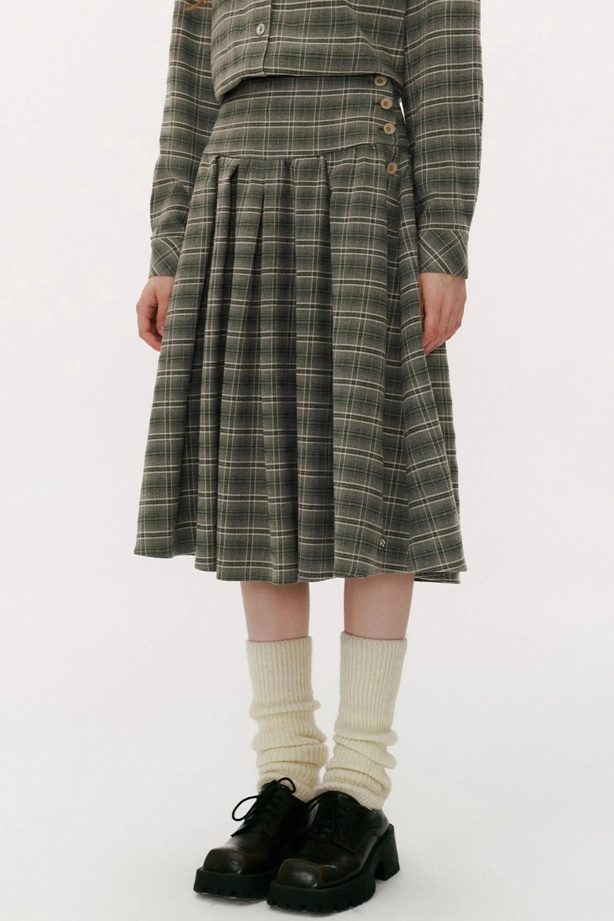 Autumn Plaid Midi Skirt