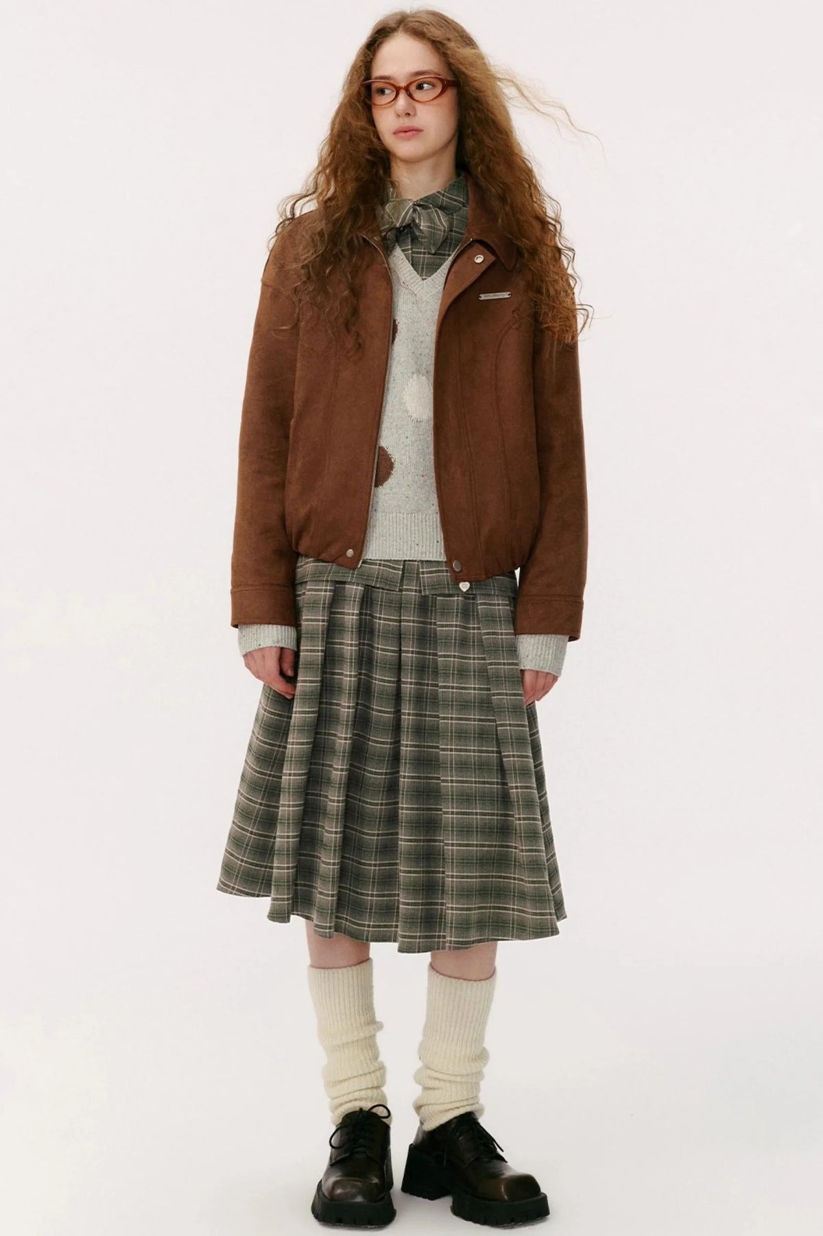 Autumn Plaid Midi Skirt