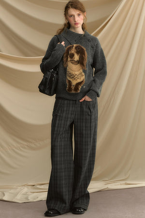 Autumn Puppy Retro Knitted Sweater