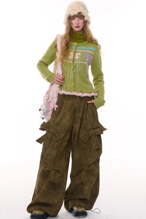 Autumn Retro Bow High Waist Slimming Trousers