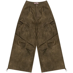 Autumn Retro Bow High Waist Slimming Trousers