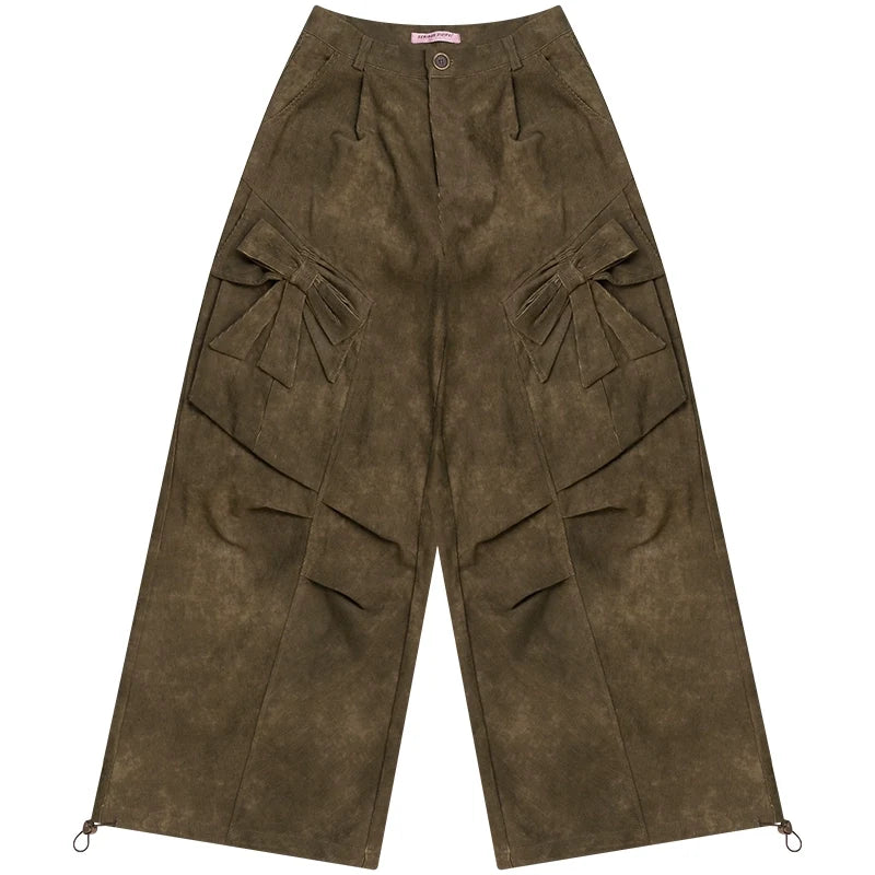 Autumn Retro Bow High Waist Slimming Trousers