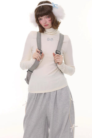 Autumn Retro High Neck Knitted Top