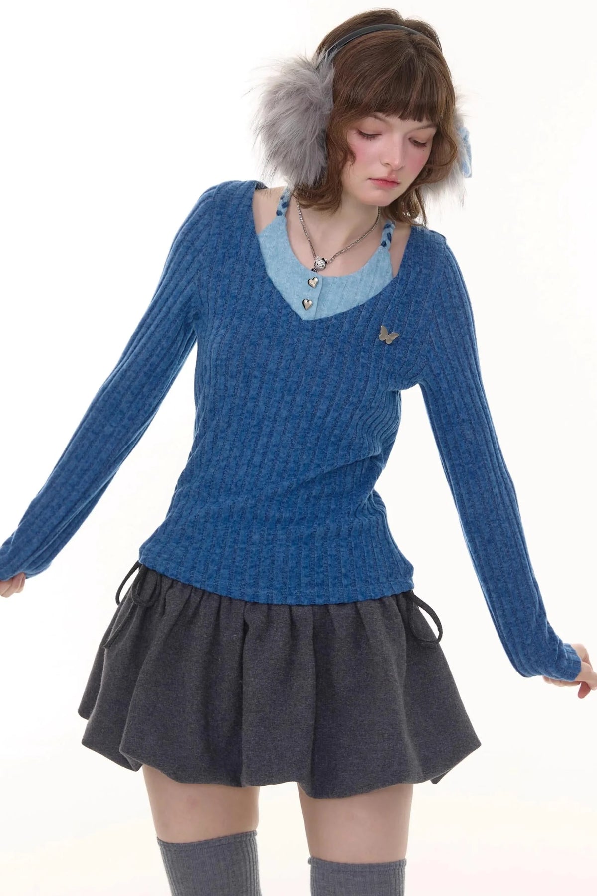 Autumn Slim Halterneck Knit Top