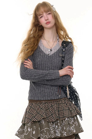 Autumn Slim Halterneck Knit Top