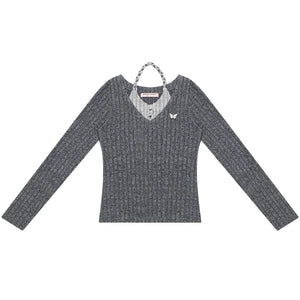 Autumn Slim Halterneck Knit Top