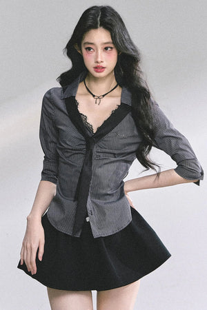 Autumn Slimming Polo Neck Shirt
