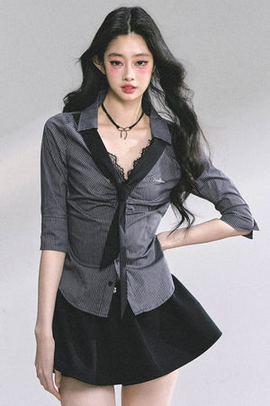 Autumn Slimming Polo Neck Shirt