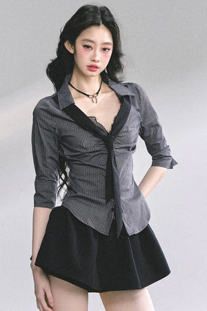 Autumn Slimming Polo Neck Shirt