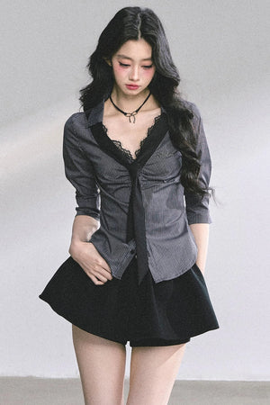 Autumn Slimming Polo Neck Shirt