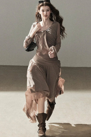 Autumn Two-Piece Top and Skirt Set-Up