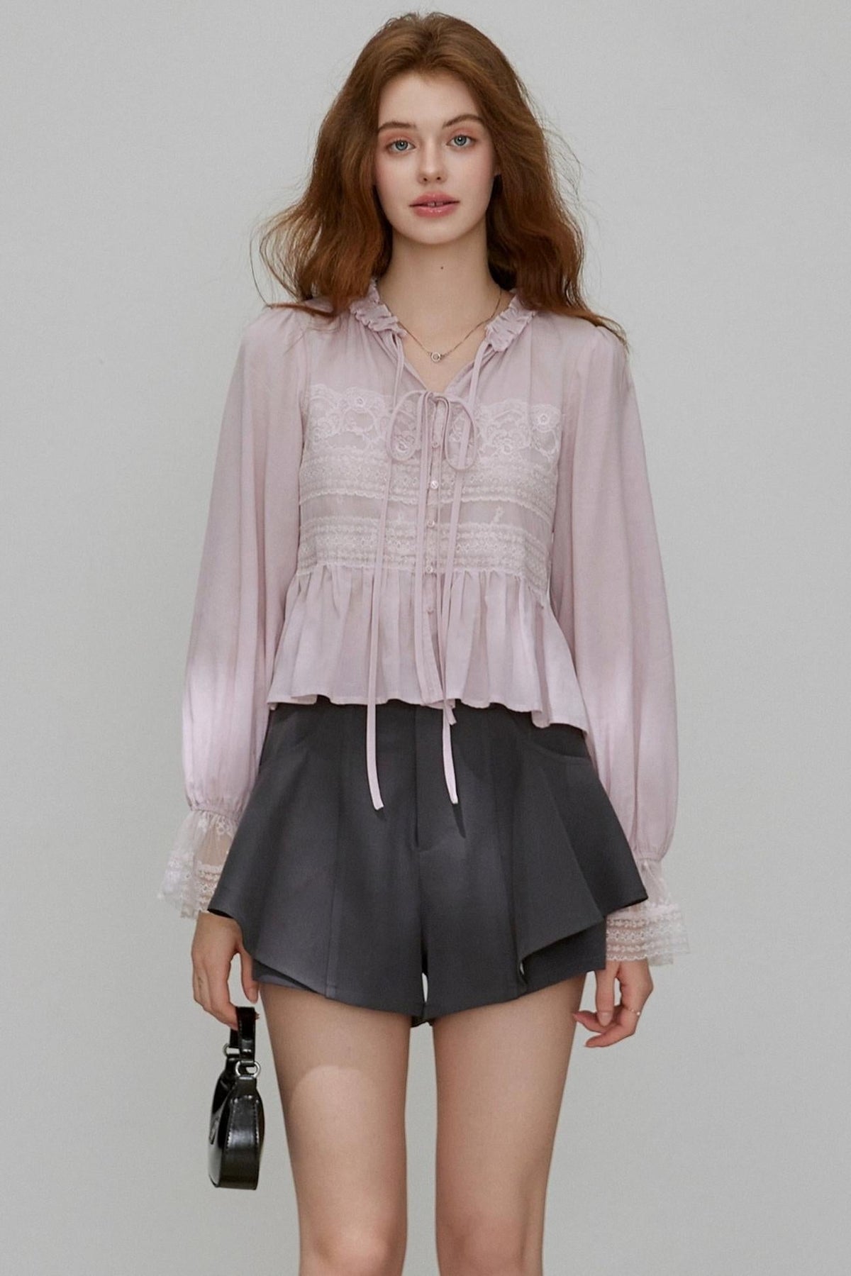 Autumn V-Neck Tencel Shirt