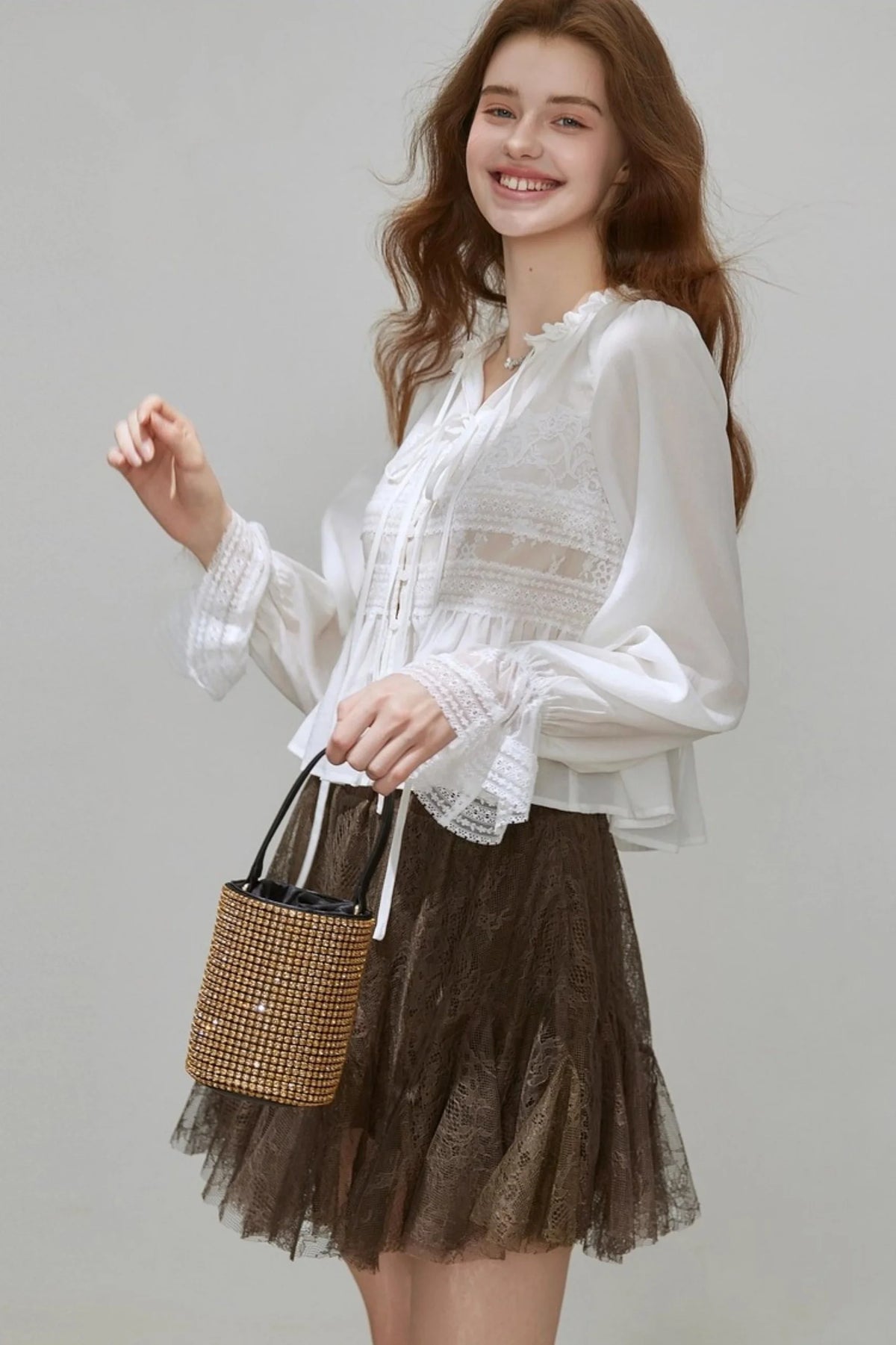 Autumn V-Neck Tencel Shirt
