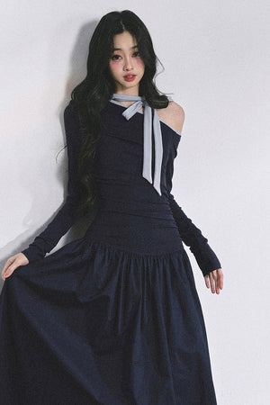 Autumn Waist Slimming Long Dress